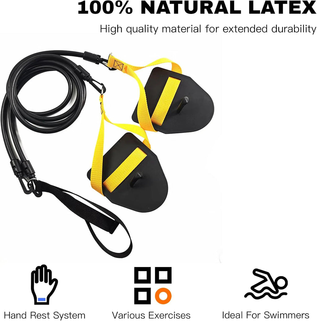 Swimming Resistance Band Set with Hand Paddles